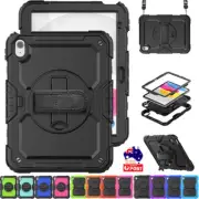 For iPad A16 11th 10th Gen 11" 10.9" Kids Tough Rugged Hand Shoulder Strap Case