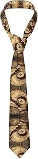 [YANYU] Compass And Old World Map Print Men Necktie Classic And Stylish Ties For Business Weddings And Special Occasions, Black