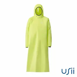 【USii 優系】透氣涼爽機車雨衣-黃綠色 L(套頭款)