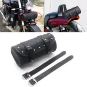 New Black Mini Retro Crocodile PU leather Tool Bag Handlebar Sissy Bar Roll Bag