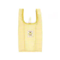在飛比找momo購物網優惠-【SANRIO 三麗鷗】可摺疊環保購物袋 S 布丁狗 黃格紋