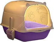 Hooded Cat Litter Box with Scoop Extra Large Litter Box Enclosed Cat Litter Pan Pet Toilet Supplies for Kitten/Kitty/Rabbit