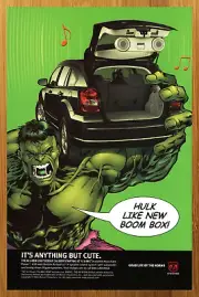 2007 Dodge Caliber Car Promo Print Ad/Poster The Incredible Hulk Marvel Pop Art