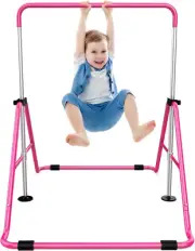 Gymnastics Bar for Kids, 5 Adjustable Height Gymnastic Horizontal Bars, Folding