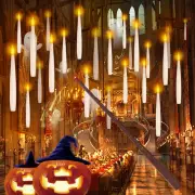 NURADA Floating Candles for Halloween Decorations - LED Hanging Flameless Tap