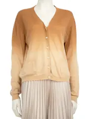 Brown Ombré Button Up Cardigan