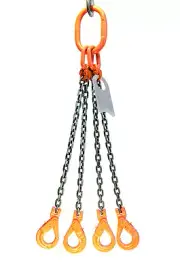 Chain Sling - 5/8" x 5' Quad Leg with Positive Locking Hooks - Grade 100