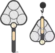 , Electric Fly Swatter, Foldable Bug Zapper Racket, USB Rechargeable Fly Zapper,