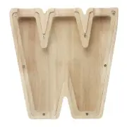 Wooden Letter Piggy Bank, Letter W, 1 Pcs