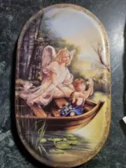 Oval decorator angel plate "Guided Journey" Bradford Exchange German Ed.