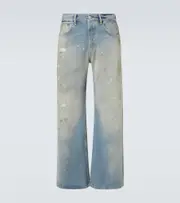 [Acne Studios] Acne Studios 2021M mid-rise printed wide-leg jeans 33 blue