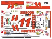 #11 Brett Bodine Hooters Taurus 2002 1/32nd Scale Slot Car Decals