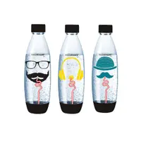在飛比找ETMall東森購物網優惠-Sodastream 水滴型專用水瓶1L 3入(嬉皮士)