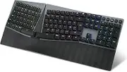 perixx PERIBOARD-835BL Ergonomic Wireless Mechanical Keyboard - RGB, Low-Profile Blue Clicky Switches, Multi-Device, UK QWERTY