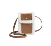 EVERAU® Women Fluffy Wool Over Shoulder Cleo Bag - Chestnut / One Size
