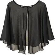 [generic] Women Cloak Solid Color Cloak Multi Functional Soft Wrap Casual Cool Cape Shawls for Hot Weather