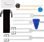 Tuning Fork Set | Multipurpose Frequency Healing Devices - Metal Tools with Storage Bag Portable Devices for Meditation Accessories Music Education Musicians