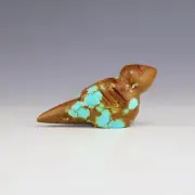 NATIVE AMERICAN ZUNI TURQUOISE BIRD FETISH BY EVALENA BOONE
