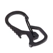 3 Pcs Creative Multi-function Waist Hanging Stainless Steel Key Ring Opener Carabiner Straight Screwdriver black