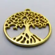 Tree Of Life Pendant - 47mm Matte Gold Plated Focal Pendant C4044 - 1, 2 Or 5PCs