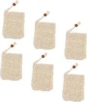 WOONEKY Hanging Soap Drying Bag Set 6pcs Soap Saver Bag Holder Foaming Pouch Toiletry