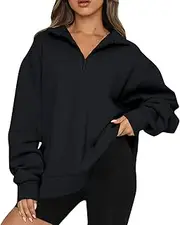 [Generic] Birthday Tops for Women's Womens Oversized Half Zip Pullover Long Sleeve Sweatshirt Quarter Zip Hoodie Sweater Teen Girls Fall Blouse Clothes
