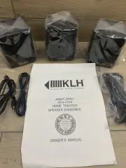 3 KLH Audio System HTA4100 Audio System Speakers Black 2 Satellite 1 Center. New