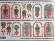 CHRISTMAS A4 DECOUPAGE/PAPER TOLE Sheets - Mireille E737 Christmas Topiary Pots
