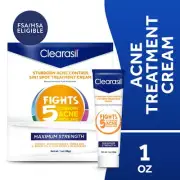 Clearasil Stubborn Acne Control, 5in1, Spot Treatment Cream, 1 oz.
