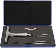 0.01mm Vernier Depth Gauge, Professional Depth Micrometer Gauge, High Accuracy 5 Connecting Rods for Measuring Equipment Measuring Implement(0-100mm 4 inches)