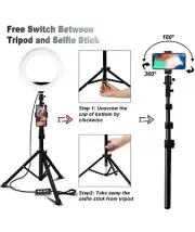 8 inch LED Ring Light w/Tripod Stand Kit Streaming Phone Live