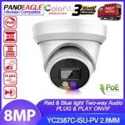 4K 8MP Hikvision Compatible Red&Blue Light Full Color IP Camera Alarm 2Way Audio
