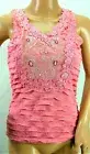 Katia Women Size S Mauve Beaded Lace Sequin Summer Sun Boho Top Cami Blouse
