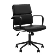 Design Square Brody PU Leather Office Computer Task Desk Chair Low Back Arm Res