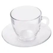 Duralex Gigogne Set of 6 Clear Cup & Saucer 220ml
