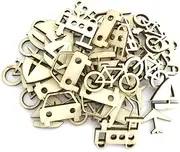 Vaguelly 100pcs Wooden Plane Train Pieces DIY Educational Toys Graffiti for Boys and Girls
