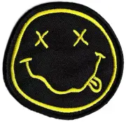 Nirvana - Smiley Face Logo - [Round] Embroidered Iron / Sew On Patches