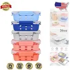 Colorful 5-Pack Glass Storage Containers - Airtight for Leftovers & Meal Prep