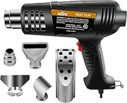 mofa Professional Heat Gun MJ11 (1600 Watt, Temperature Range 150-650 °C with 5 Nozzles as Overload Protection for the Ceramic Heating Process, Removing Paint, Sealing Work) (Black)