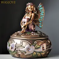 在飛比找樂天市場購物網優惠-Wasjoye花仙可愛復古歐式韓國公主首飾盒飾品收納盒珠寶戒