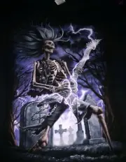 SKELE-SHRED!! T-Shirts-Metal Guitar / Demon Thrash Death Black Doom- XL/2X/3X