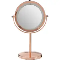 在飛比找PChome24h購物優惠-Premier Clara雙面環燈桌鏡(玫瑰金)