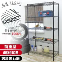 在飛比找momo購物網優惠-【cheaper 居家】荷重型 烤黑 46X91X210CM