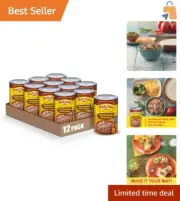 Quick & Tasty 12-PACK Traditional Refried Beans - Perfect for Tacos & More