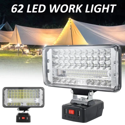 62 LED Work Light 7inch 5500-6000K Wireless LED Floodlight Waterproof guKDL