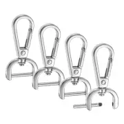Swivel Clasp Hooks [4pcs] - Key Chain Clip Hooks - [Silver - 1.91 IN]