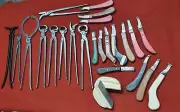 farrier tools kit hoof nipper clincher tester knives rasp shoe puller 25pcs NEW