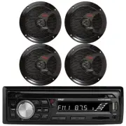 Pyle PLCDBT95 Marine Boat Yacht CD MP3 WMA Media Radio, 4x 6.5" 150W Speakers