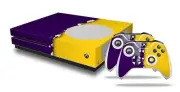Skin XBOX One S Console Controller Ripped Colors Purple Yellow