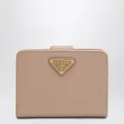 [Prada] Powder Saffiano leather small continental wallet One size Pink